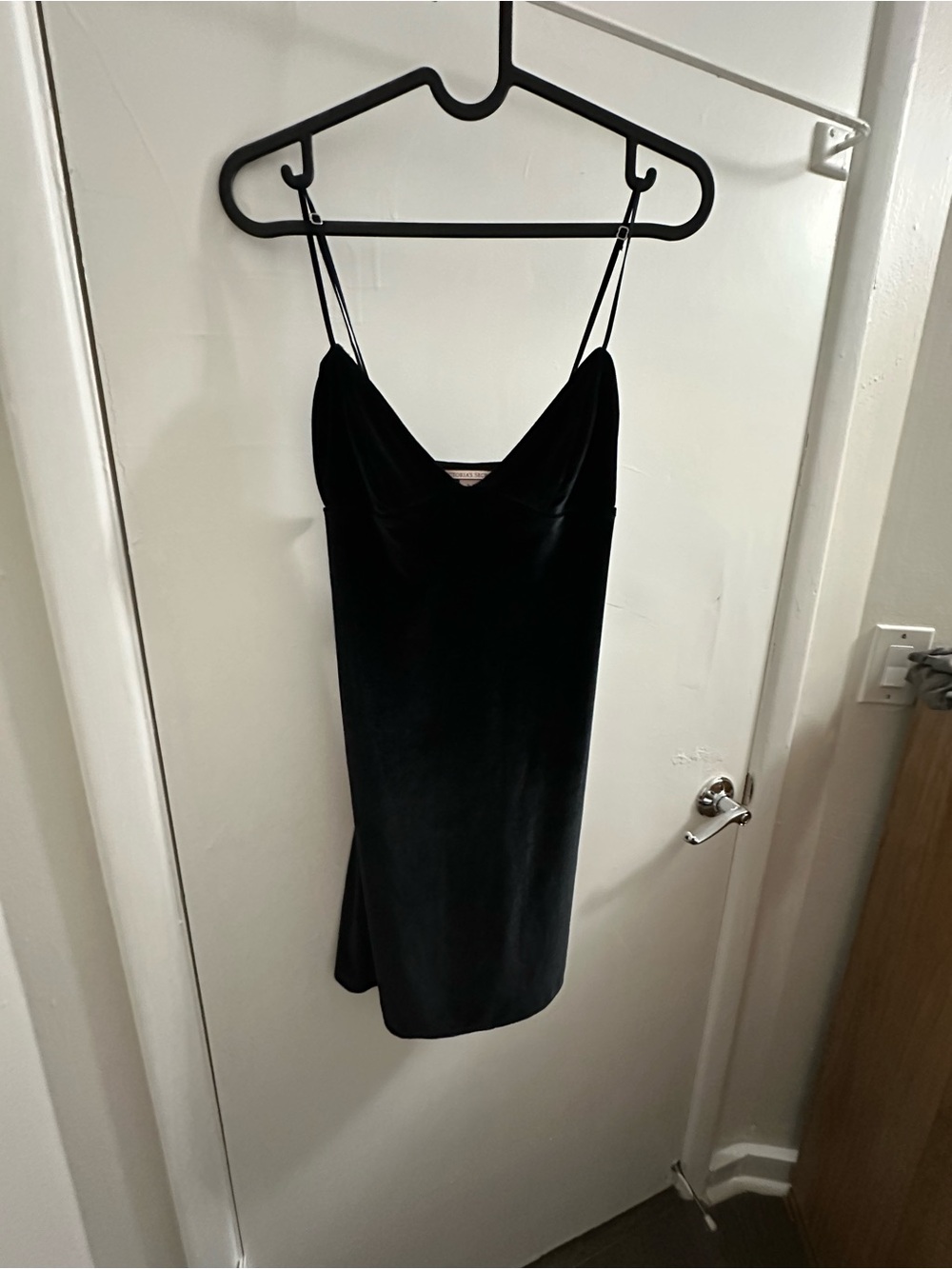 Victoria's Secret Black Velvet Slip Chemise